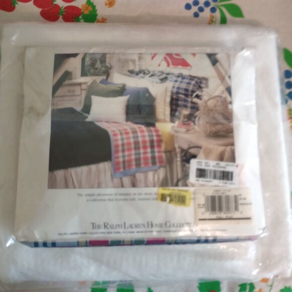 Ralph Lauren 100% Cotton Full Flat Sheet Sundek Plaid Red NIP - Picture 5 of 7